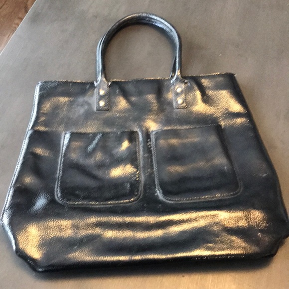 J. Crew Handbags - J.Crew black patent leather tote. J. Crew Handbags - J.Crew black patent leather tote.
